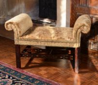 A George III mahogany stool or window seat