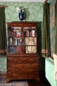 A George III mahogany secretaire bookcase