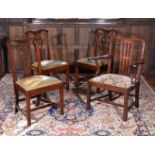 A set of three George II mahogany chairs