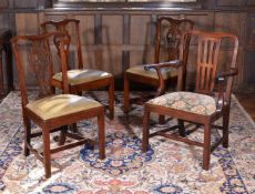 A set of three George II mahogany chairs