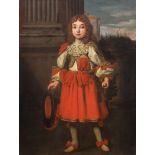 Follower of Pier Francesco Cittadini (Italian 1616-1681)Full length portrait of a boy in red and whi