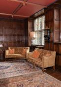 A George III beech and upholstered sofa