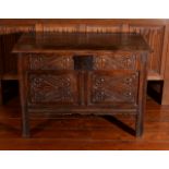 A Charles II oak chest