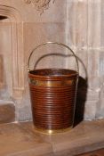 A George III mahogany peat bucket, circa 1780