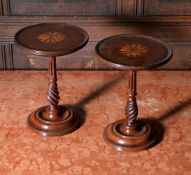 A pair of George III mahogany wig stands