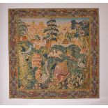 A printed panel in the style of a 17th century tapestry