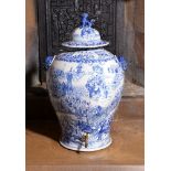 A large Chinese blue and white cistern and cover