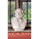 John Adams-Acton (British, 1830-1910), a carved white marble bust of a gentleman