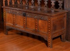 A Charles II oak chest, circa 1670