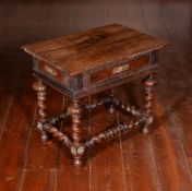 A Portuguese rosewood and brass mounted low table