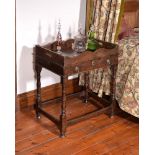 An oak tray top side table