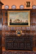 A James II carved oak chest, dated 1687