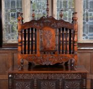 A French walnut hutch or hanging wall cupboard