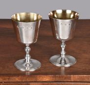 A pair of silver goblets by A. Haviland-Nye