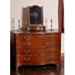 A George III mahogany serpentine fronted dressing chest of drawers