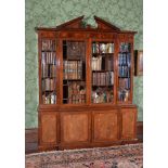 A George III mahogany breakfront library bookcase, circa 1780