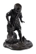 A Large Japanese Bronze Figure of a Boy