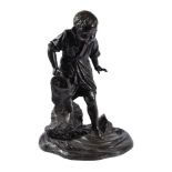 A Large Japanese Bronze Figure of a Boy