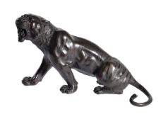A Japanese Bronze Model of a Tiger