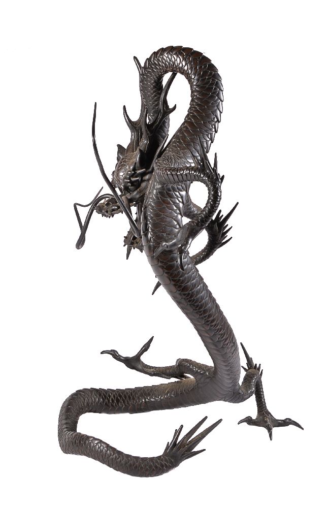 A Japanese Cast Bronze Model of a Dragon - Image 3 of 4
