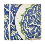 A large Damascus fritware tile Ottoman Syria late 16th century