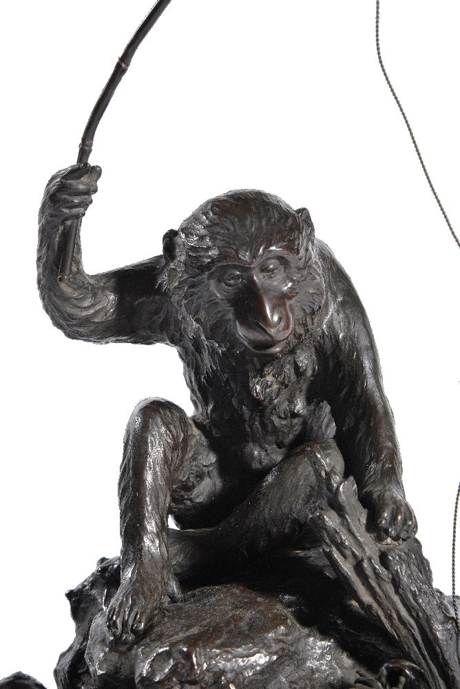 A Japanese Bronze of a Seated Macaque - Image 2 of 5