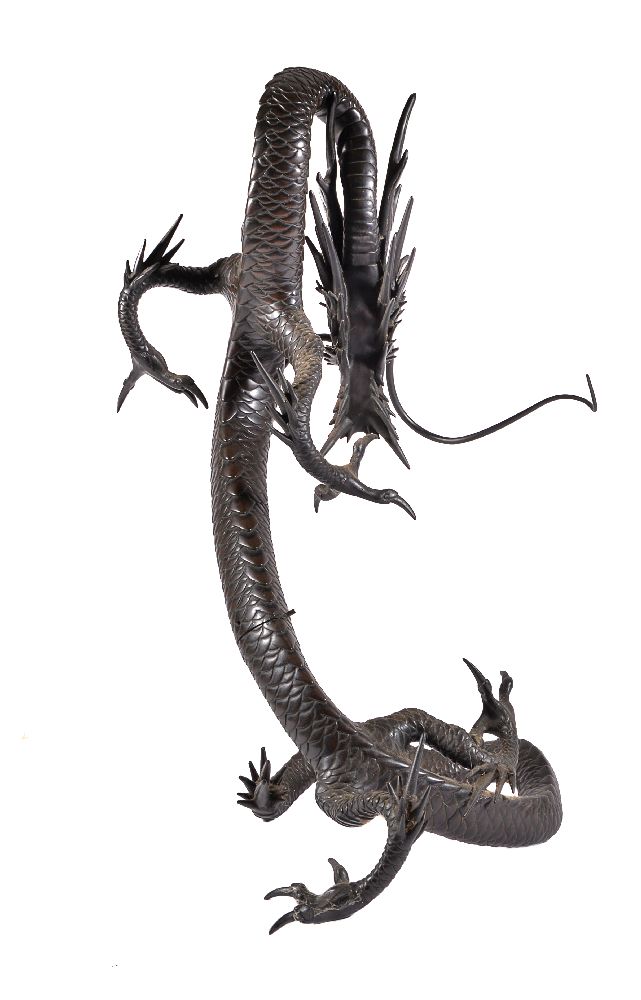 A Japanese Cast Bronze Model of a Dragon - Image 4 of 4