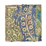 A Damascus glazed fritware tile Ottoman Syria early 17th century