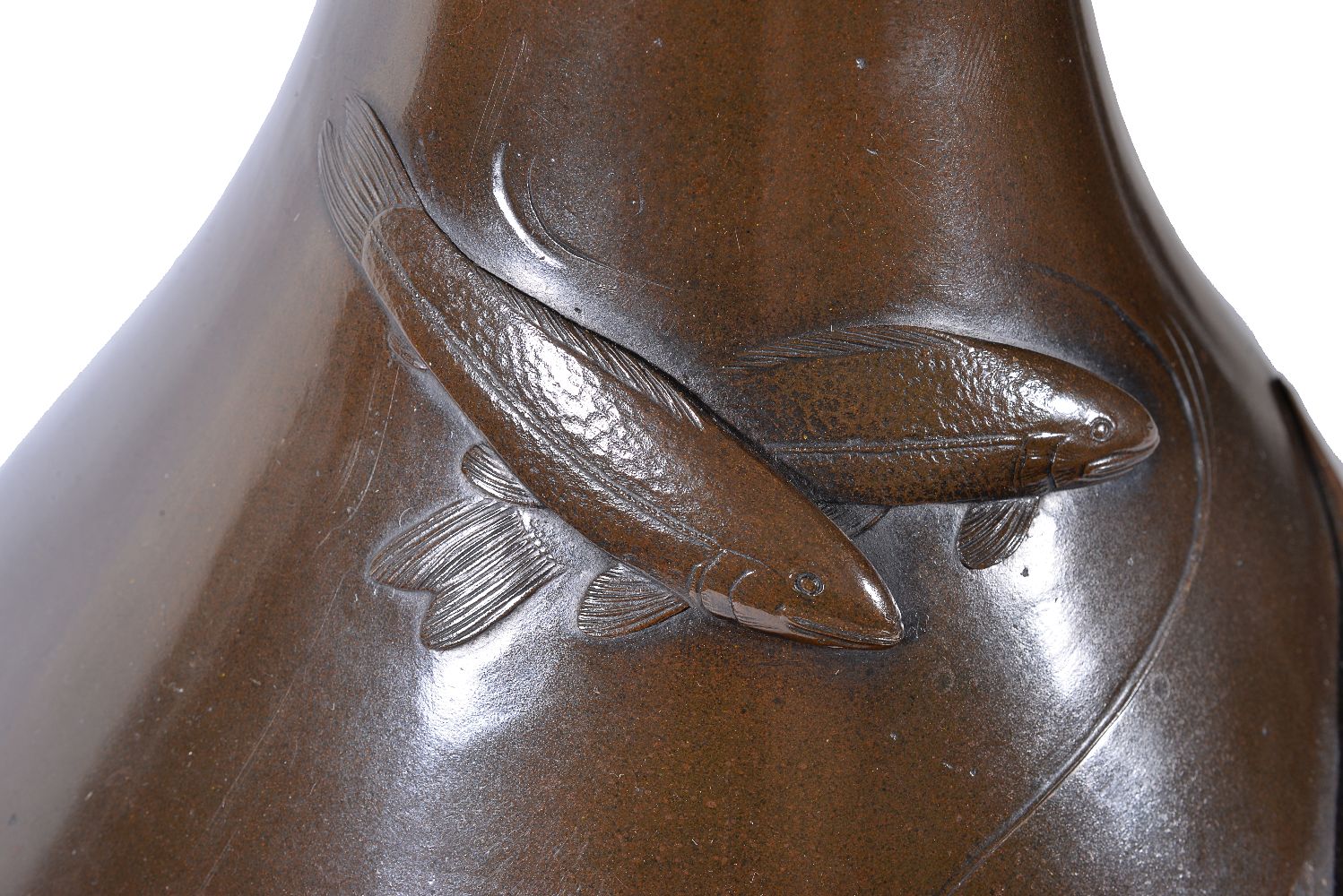 A Japanese Bronze Vase of squat - Image 2 of 3