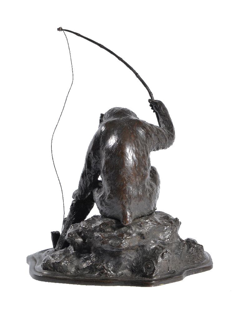 A Japanese Bronze of a Seated Macaque - Image 4 of 5