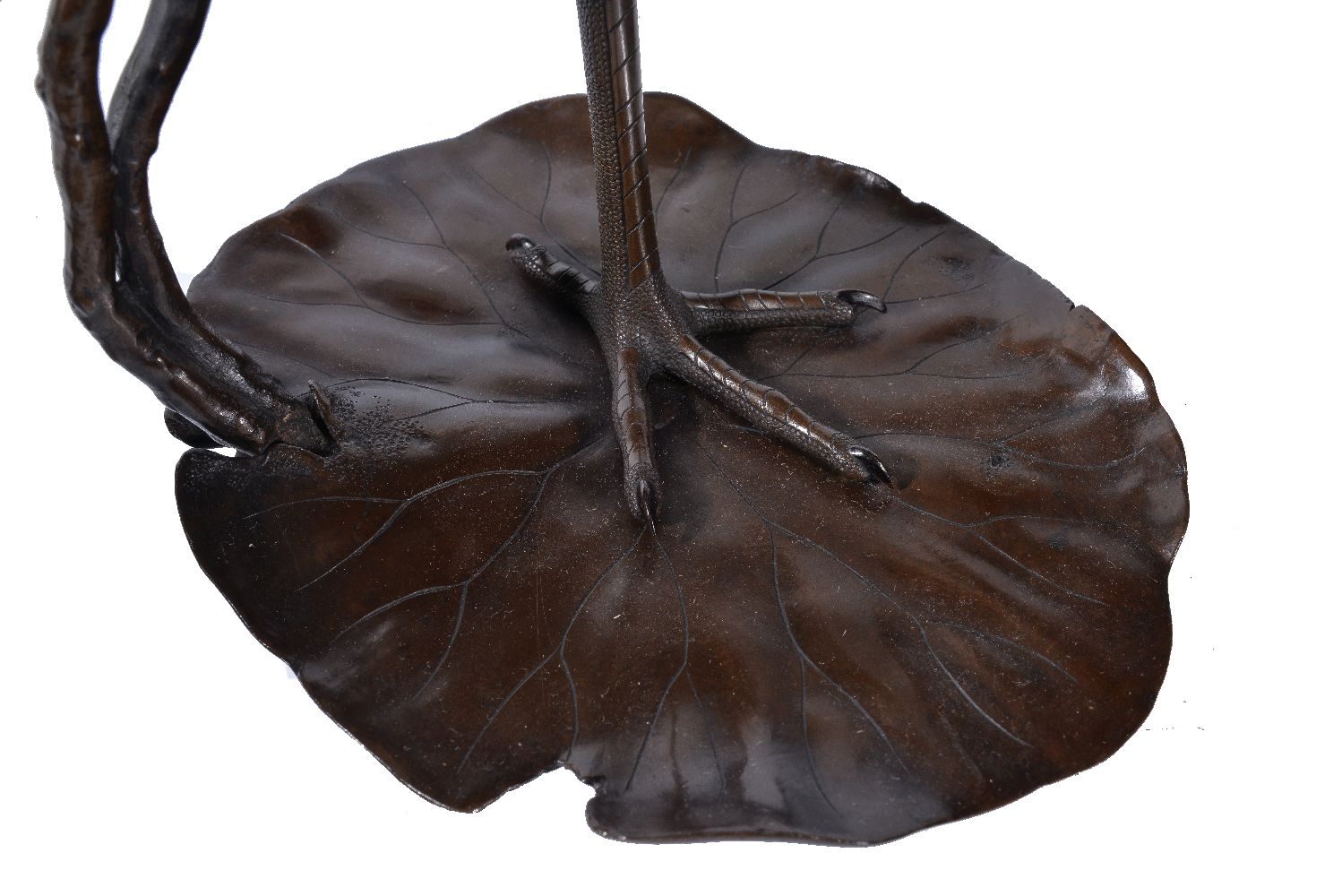 A Pair of Japanese Bronze Candle Holders - Image 3 of 5