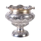 Aga Khan III interest- An Indian silver pedestal vase Madras or Bombay circa 1920