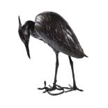 A Japanese Bronze Figure of a Manchurian Crane