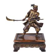 Akasofu Gyokko: A Parcel Gilt Bronze Figure of a warrior