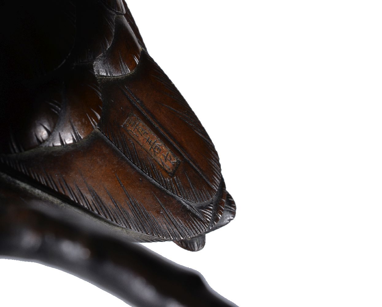 A Pair of Japanese Bronze Candle Holders - Image 5 of 5