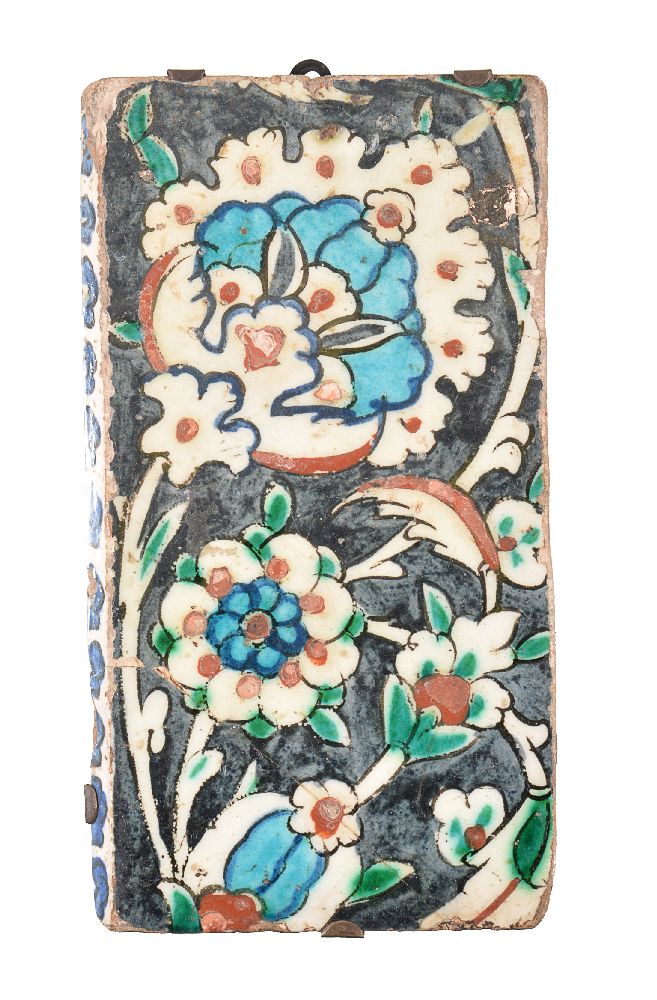 An Iznik glazed fritware border tile Ottoman Turkey circa 1600