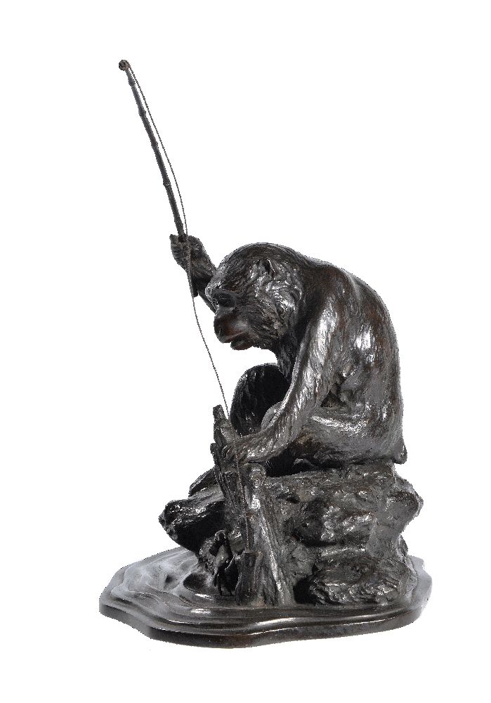 A Japanese Bronze of a Seated Macaque - Image 5 of 5
