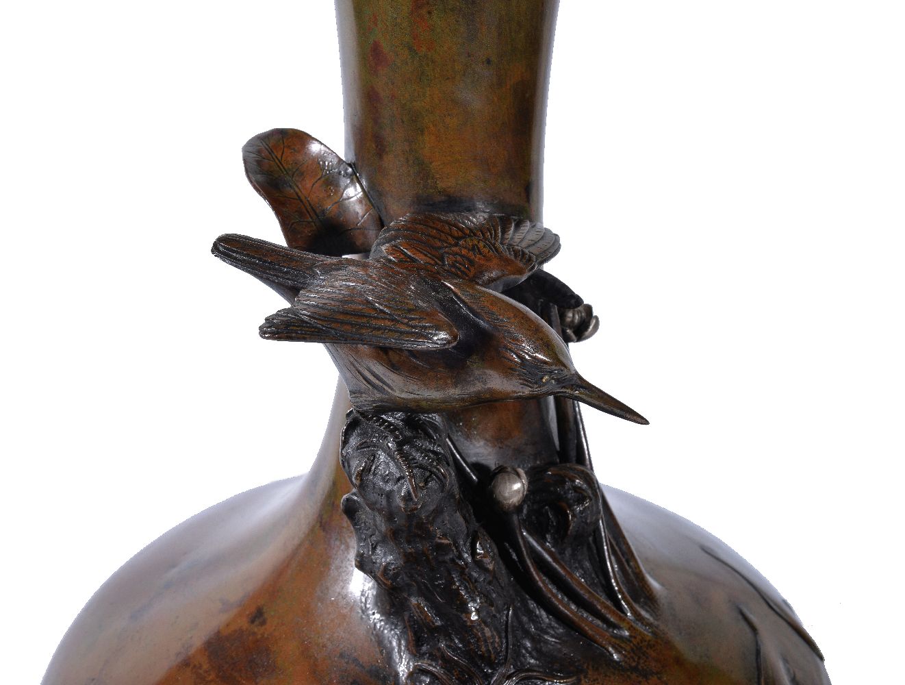 A Japanese Bronze Vase - Image 2 of 5