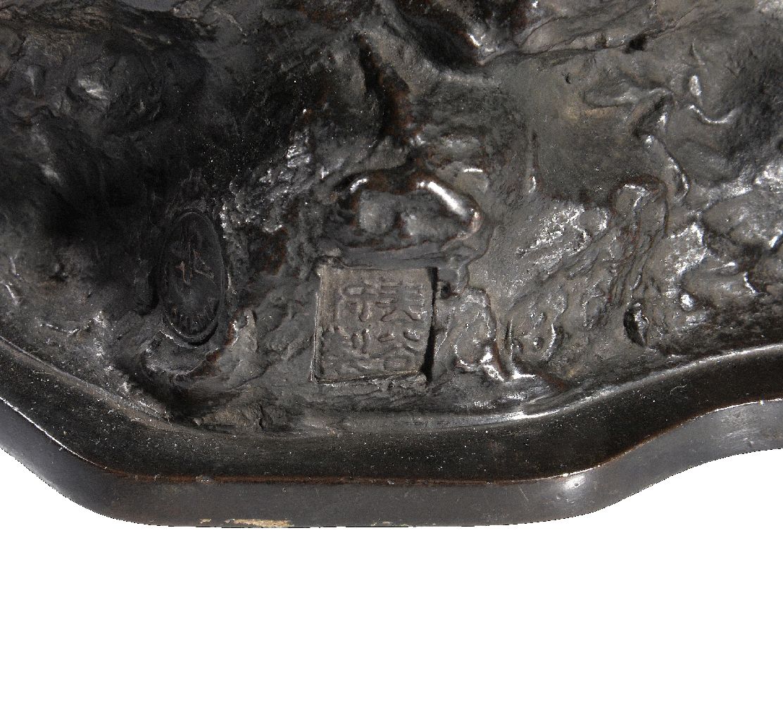 A Japanese Bronze of a Seated Macaque - Image 3 of 5