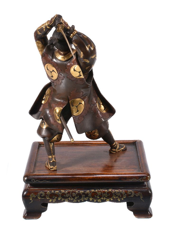 Gykko: A Japanese Parcel Gilt Bronze Figure of a Samurai - Image 8 of 9