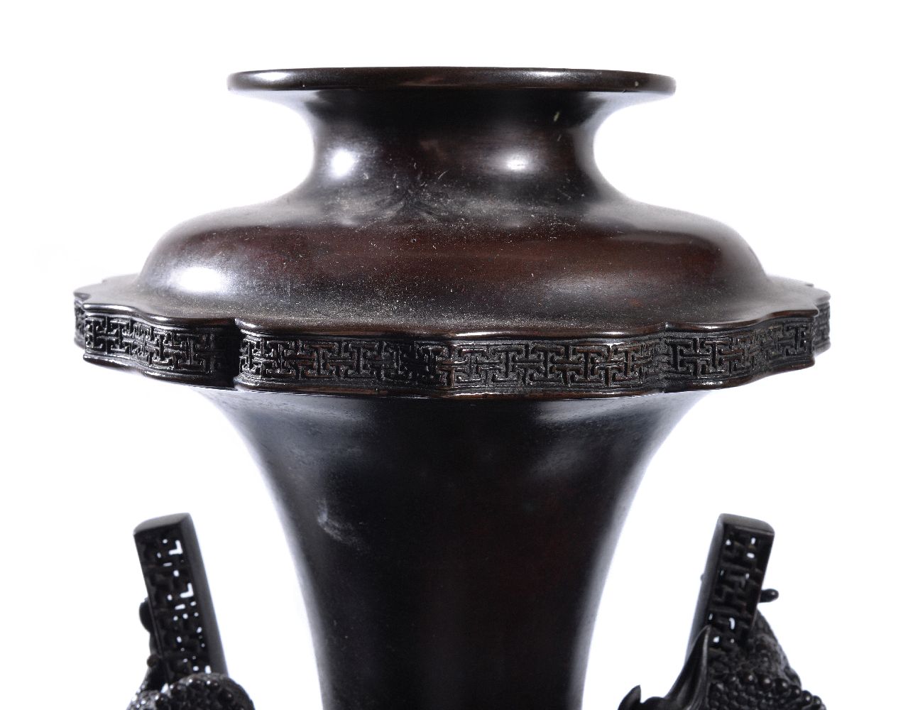 A Large Japanese Bronze Vase - Image 4 of 7