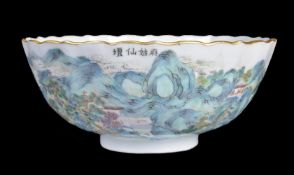 A Chinese Famille Rose 'landscape' bowl