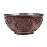 A Chinese carved coconut bowl