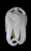 A Chinese white jade carving of a finger citron