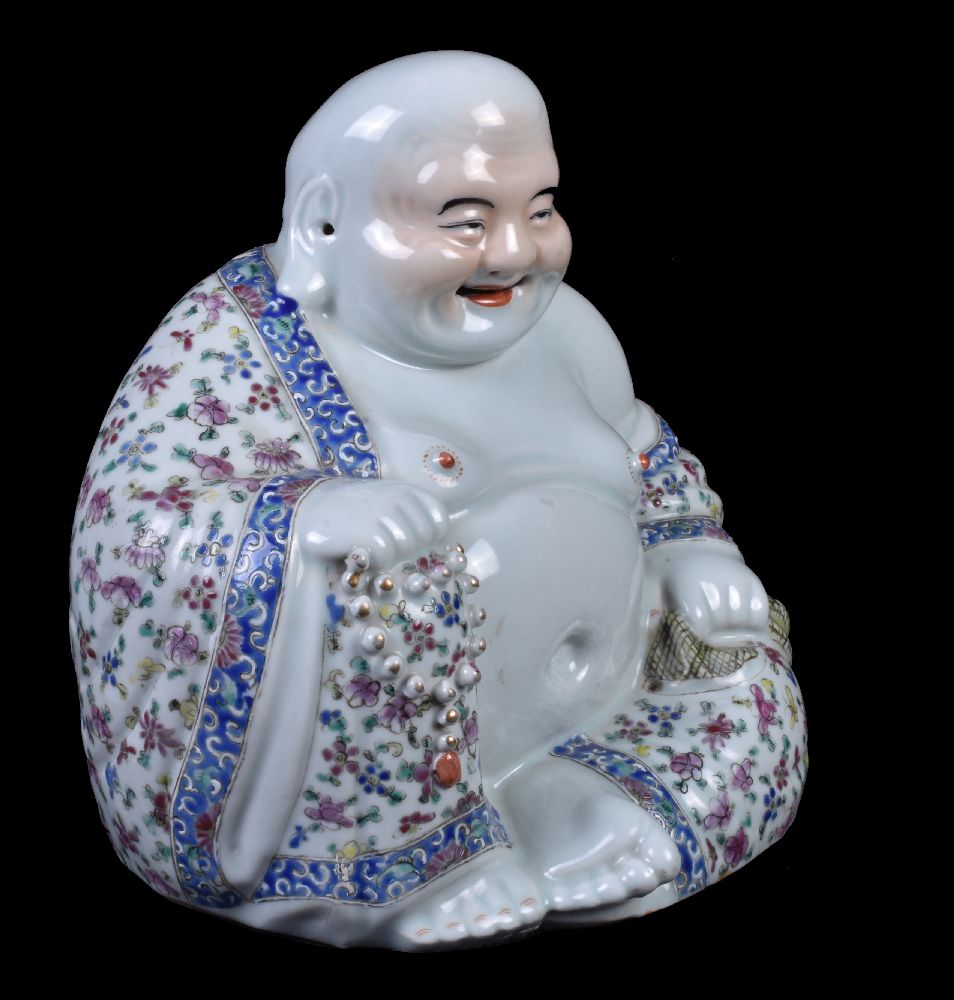 A Chinese 'Famille Rose' figure of Budai - Image 2 of 5