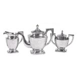 ϒ A Chinese export silver three piece tea service by Nanking Store