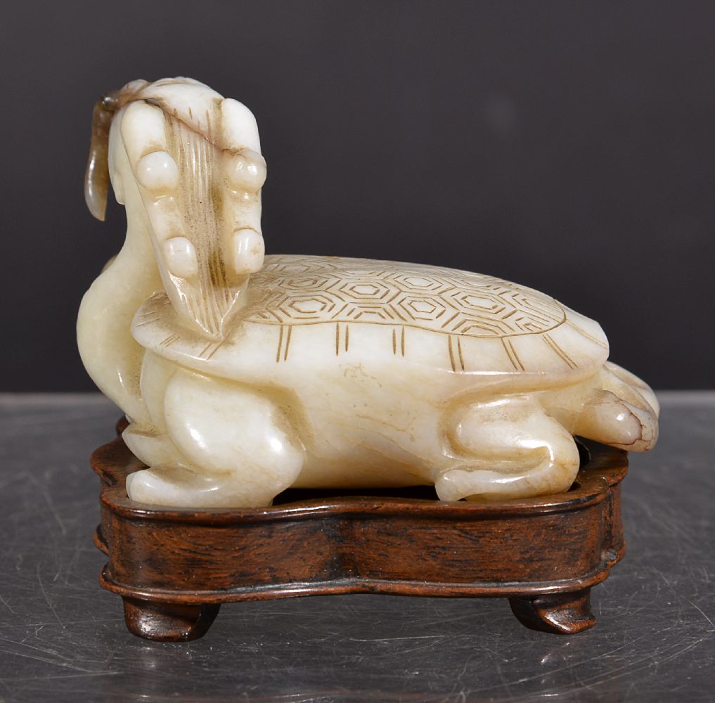 A Chinese jade white and brown turtle - Image 4 of 5
