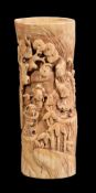 ϒ A Chinese carved ivory ‘longevity’ incense holder