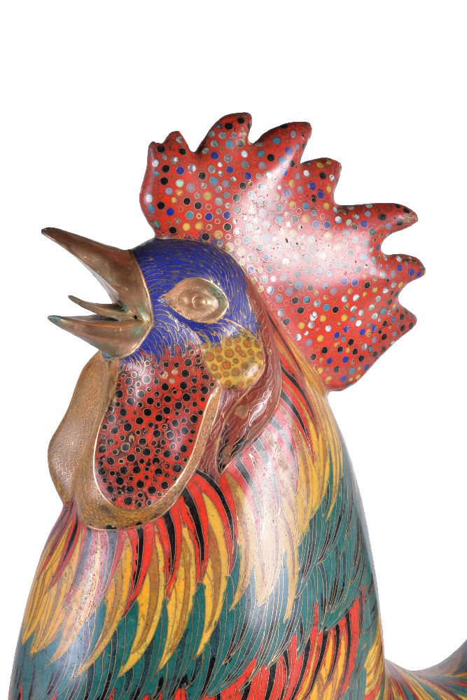 A large Chinese cloisonné Rooster - Image 2 of 5