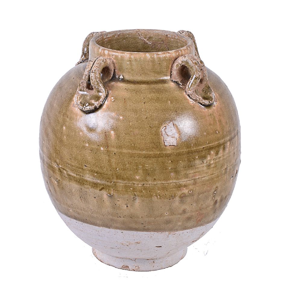 A Chinese celadon glazed pottery vase - Image 2 of 3